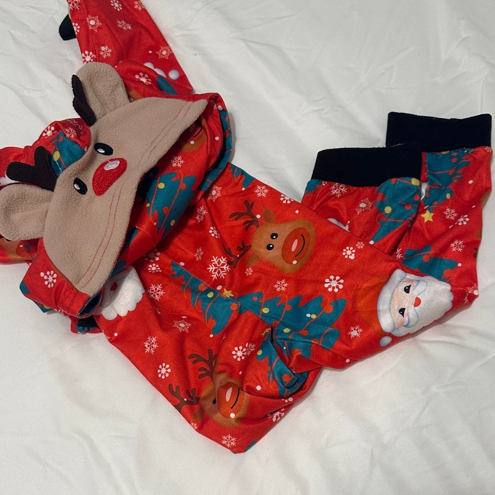 Festive Red Reindeer 3T Pajamas